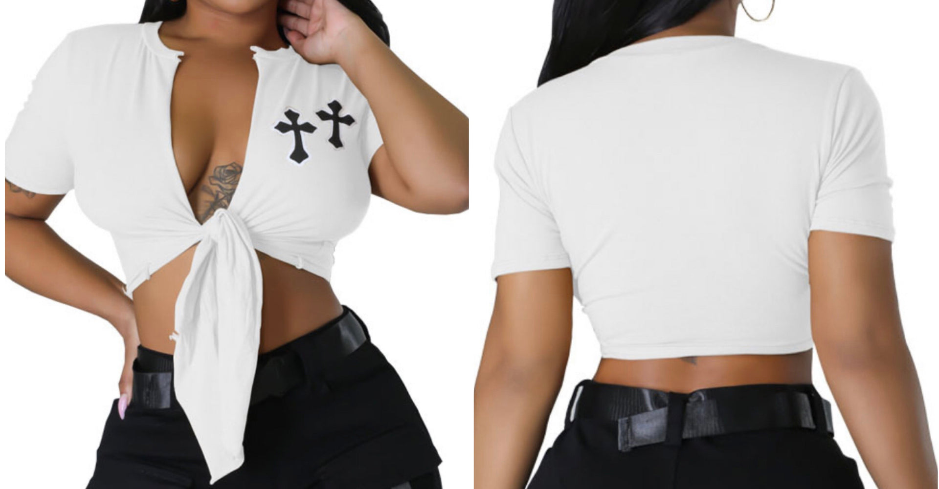 Tie front crop top
