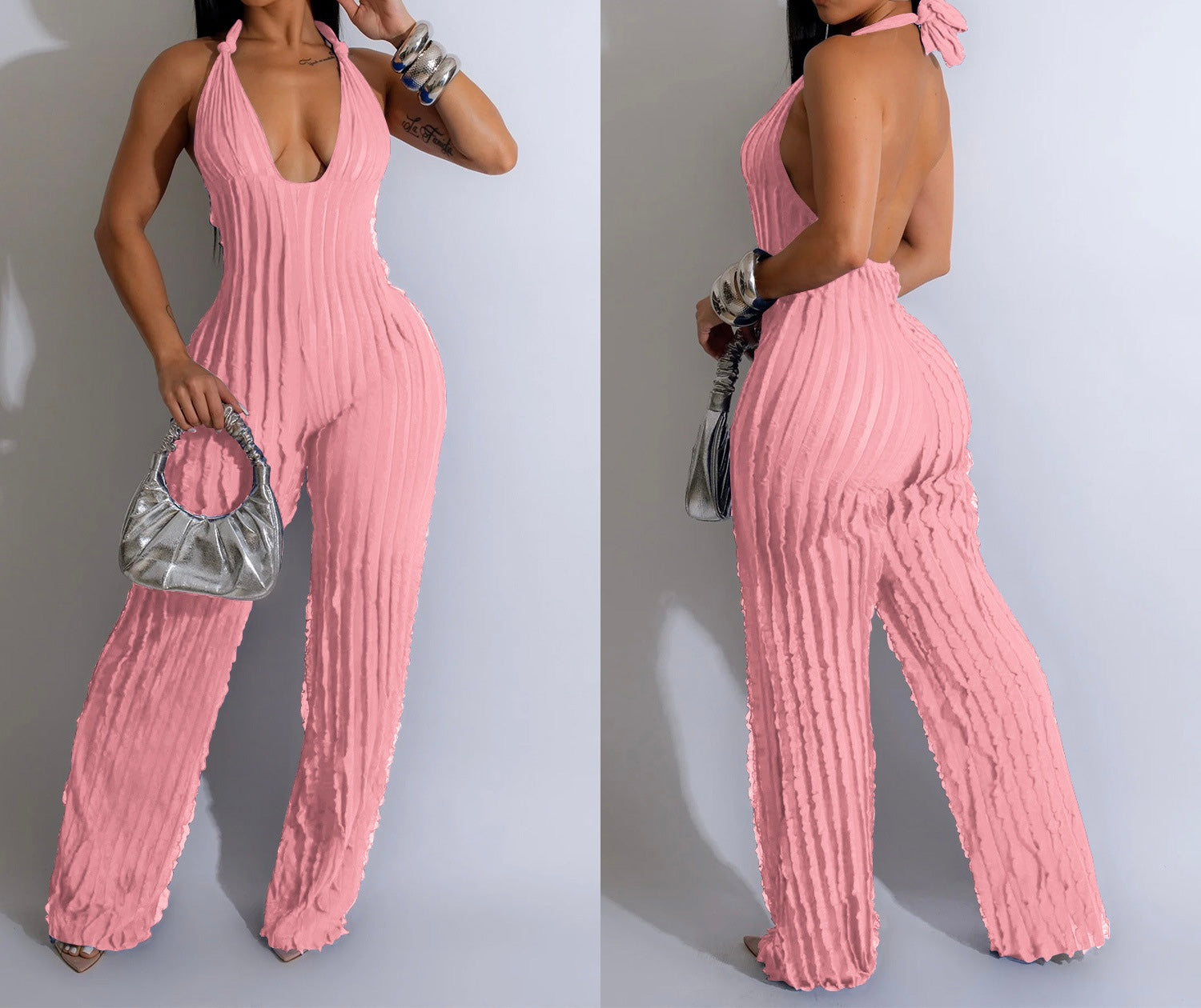 V neck Jumpsuit