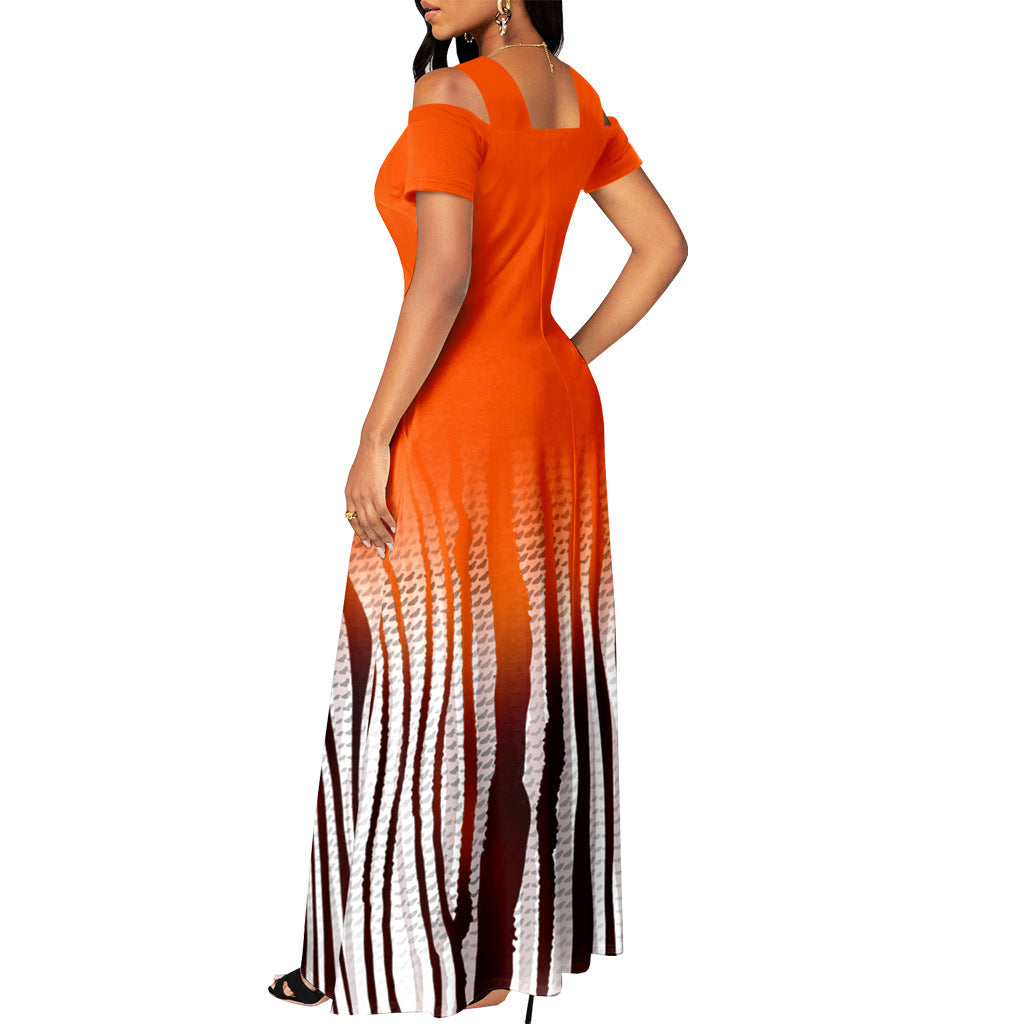 Ombre Criss Cross Maxi - Orange dress