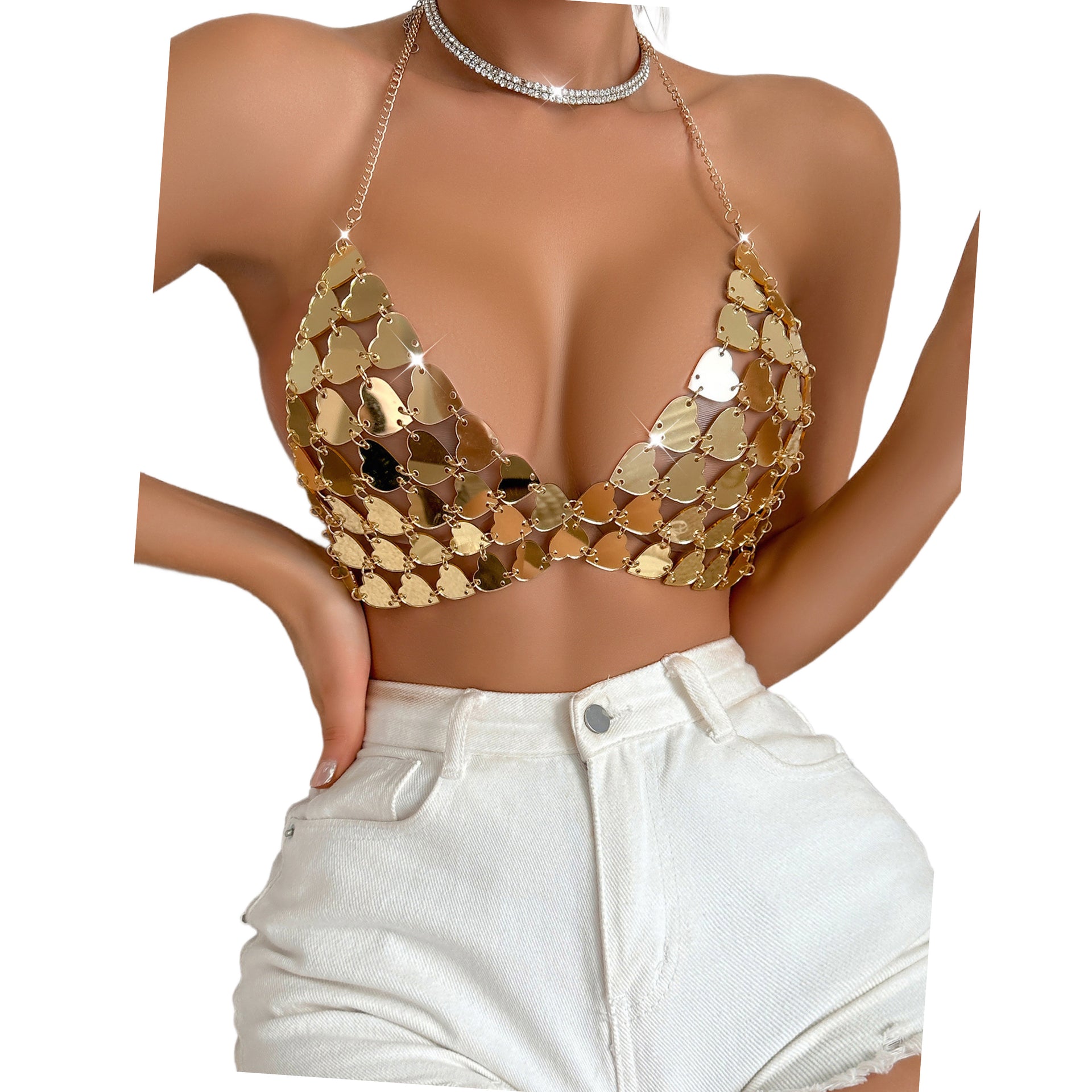 Sexy beads halter top