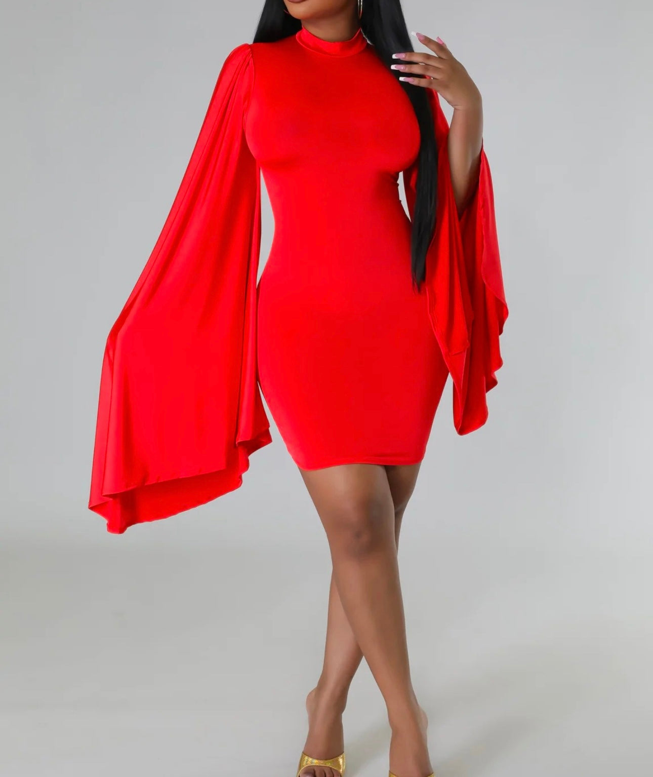 Long sleeve red dress