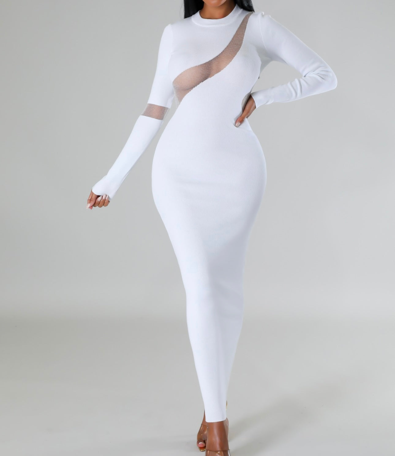 White long Dress transparent
