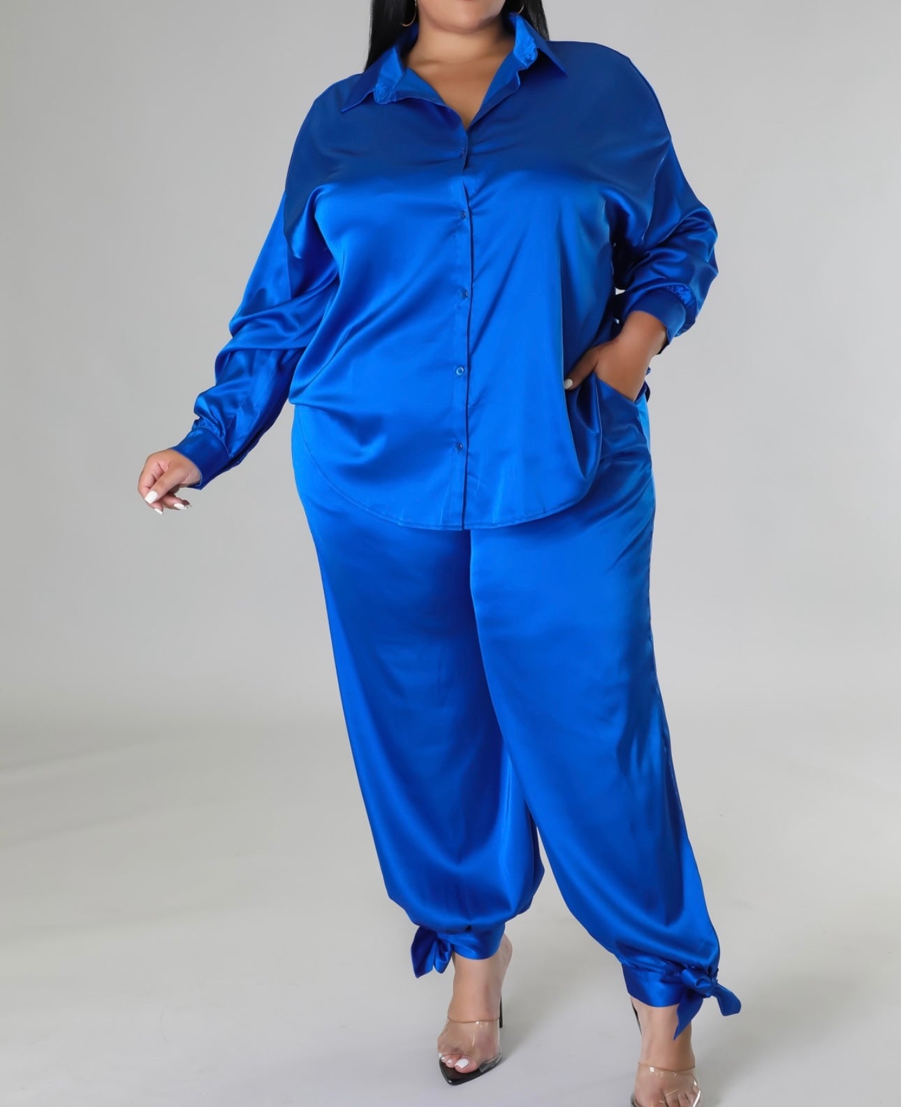 Plus size satin sets