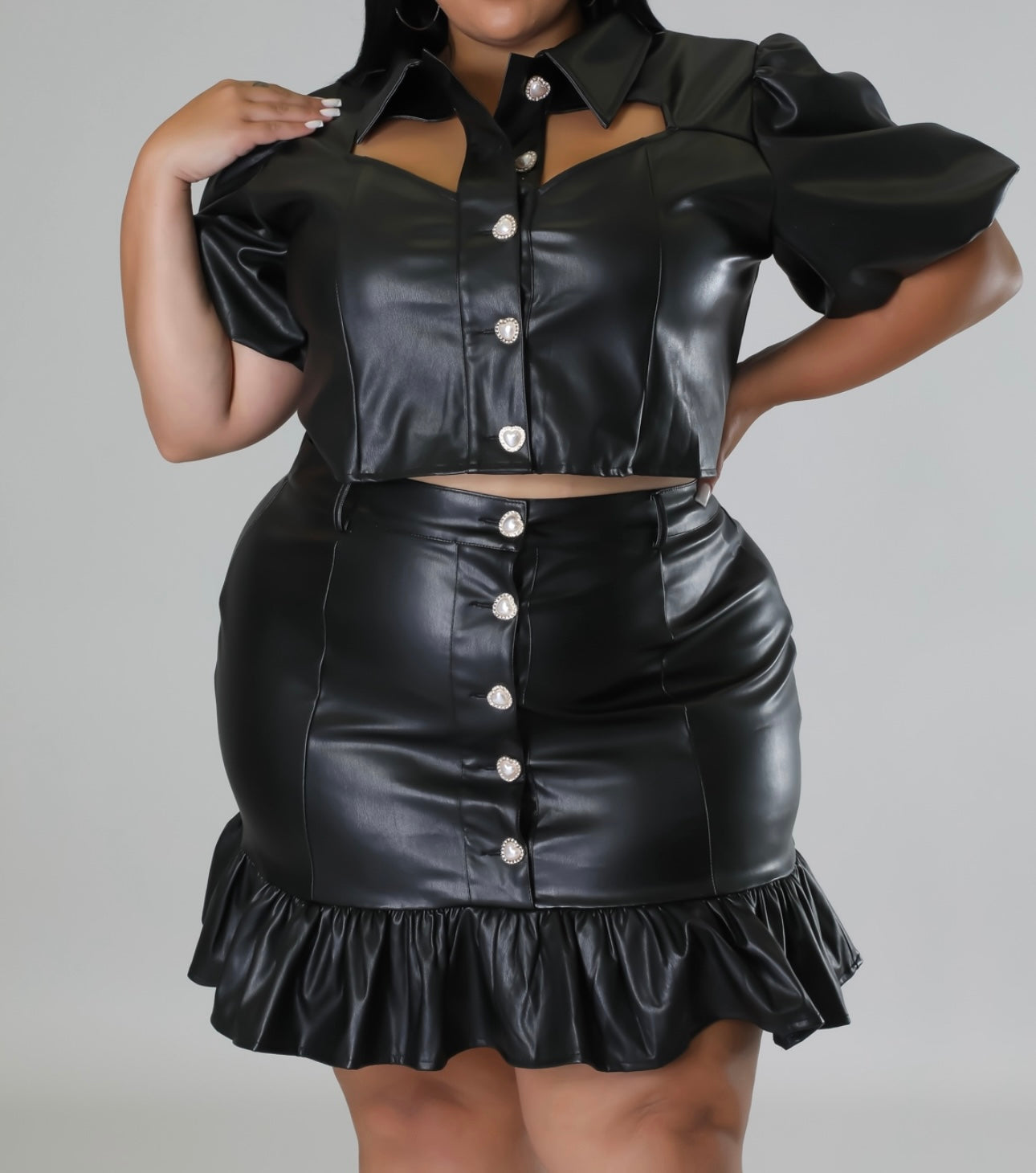 Plus size leather sets