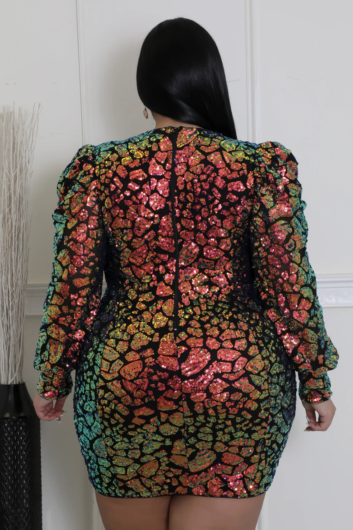 Plus size dress colourful