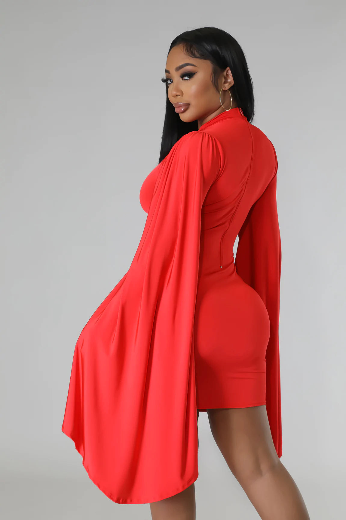 Long sleeve red dress
