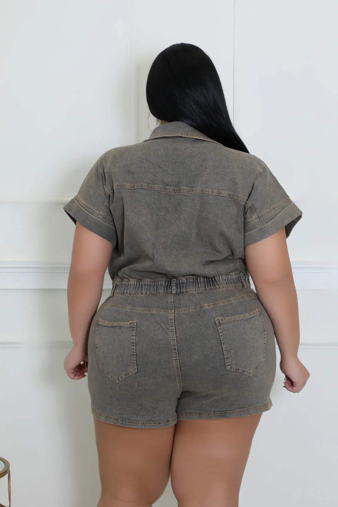 Plus size jeans jumpsuit